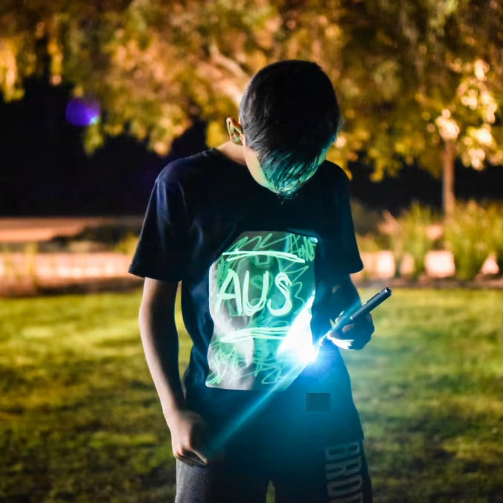 Big Rectangle Patch Glow in the Dark Interactive T shirt