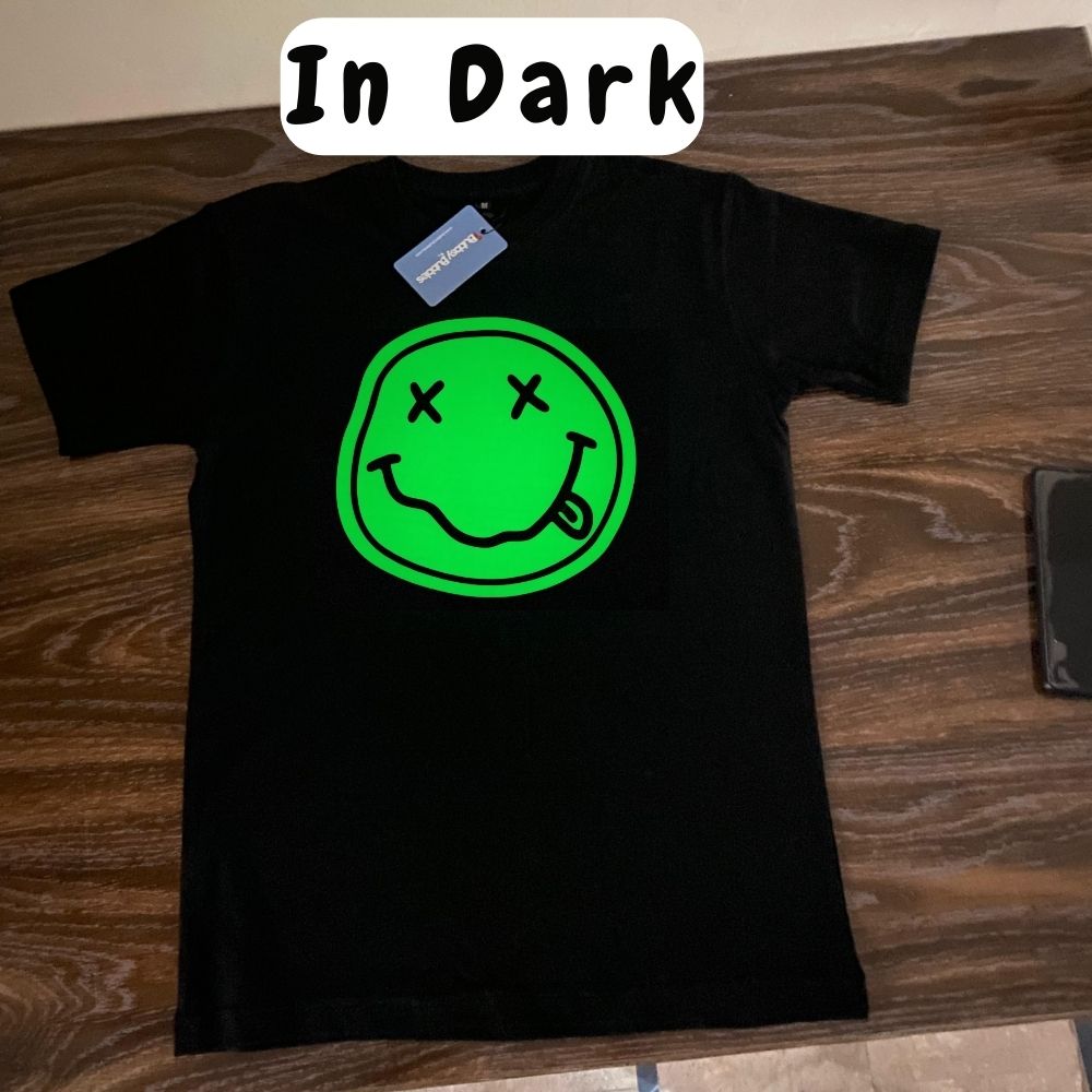 Nirvana Smiley Glow in the Dark Interactive T shirt