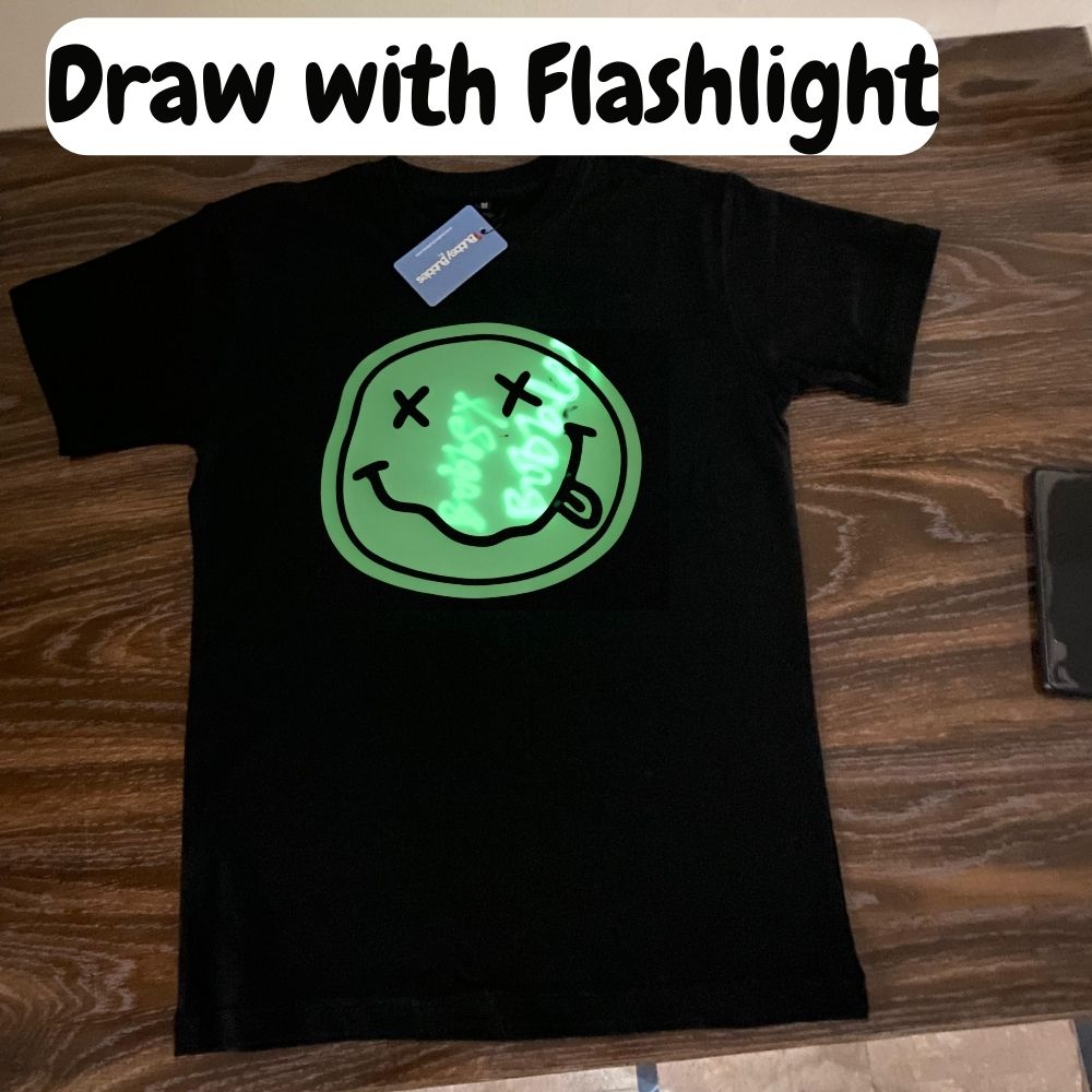 Nirvana Smiley Glow in the Dark Interactive T shirt